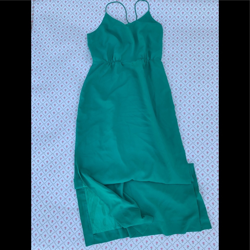 J crew racer back turquoise maxi dress